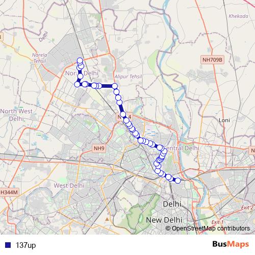 137up bus Line Map
