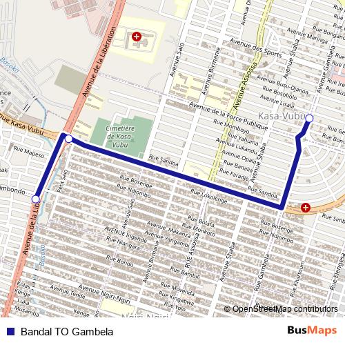 Bandal TO Gambela bus Line Map