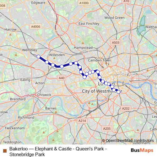 Bakerloo metro Line Map
