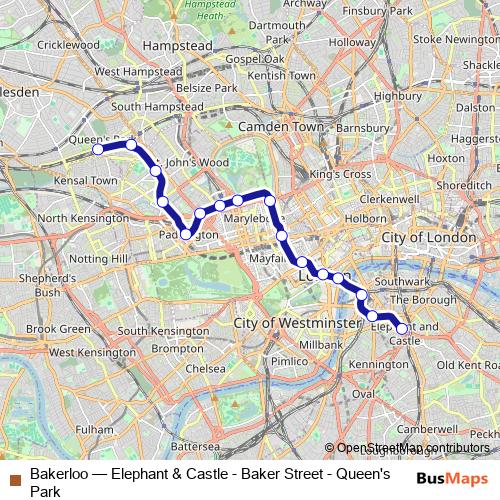 Bakerloo metro Line Map