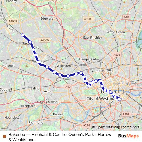 Bakerloo metro Line Map