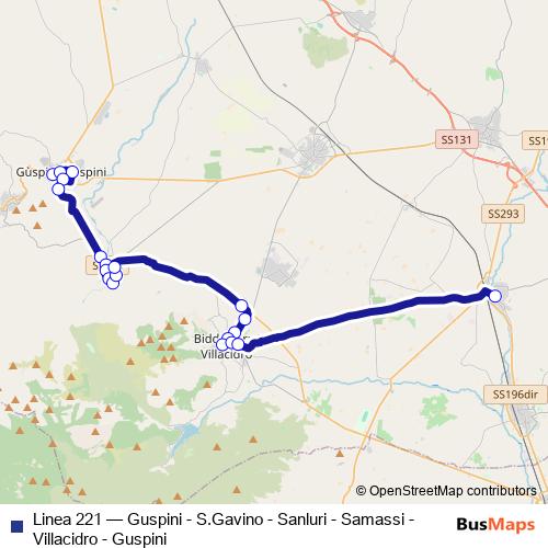 Linea 221 bus Line Map