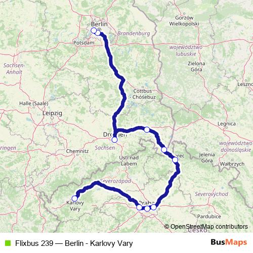 Flixbus 239 bus Line Map