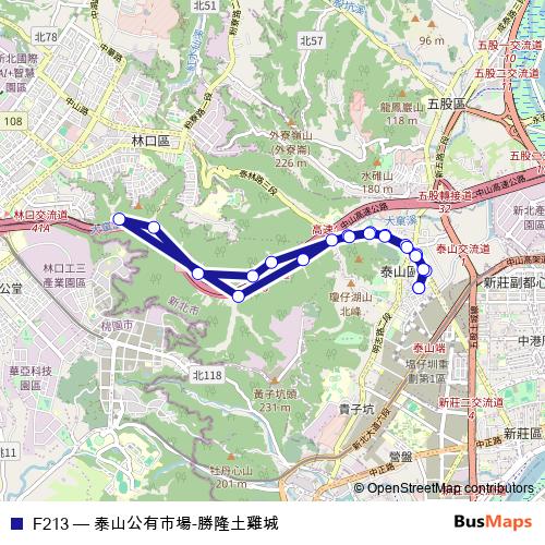 F213 bus Line Map