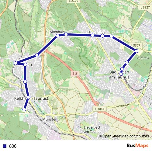 806 bus Line Map