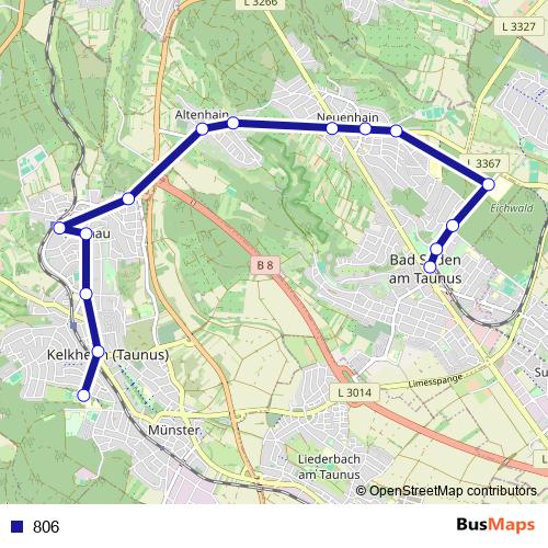 806 bus Line Map