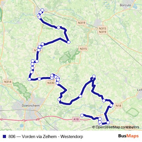 806 bus Line Map
