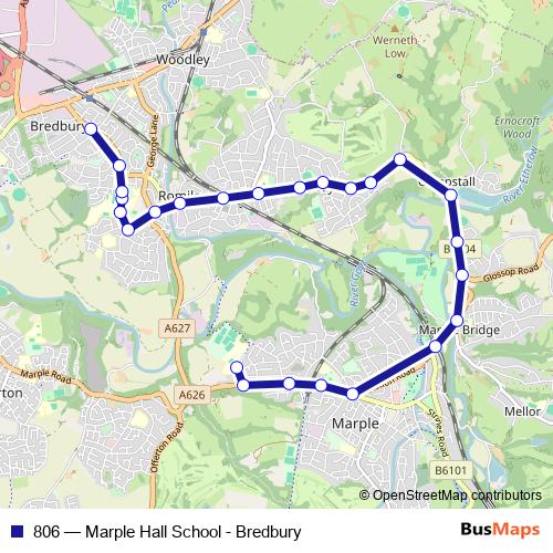 806 bus Line Map