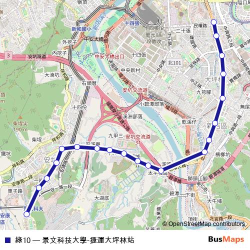 綠10 bus Line Map