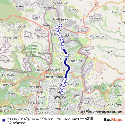 218א bus Line Map