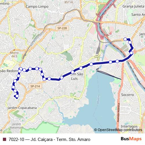 7022-10 bus Line Map
