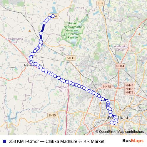 258 KMT-Cmdr bus Line Map