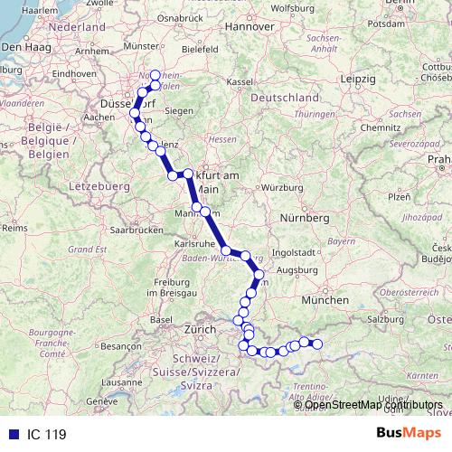IC 119 rail Line Map