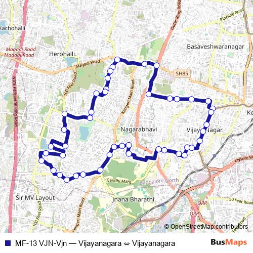 MF-13 VJN-Vjn bus Line Map