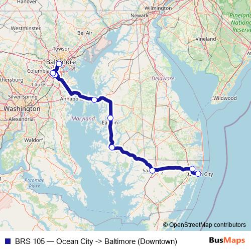 BRS 105 bus Line Map