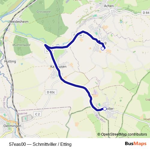 57eas00 bus Line Map
