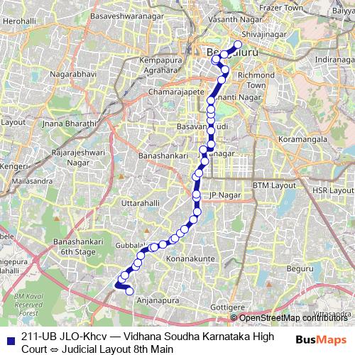 211-UB JLO-Khcv bus Line Map