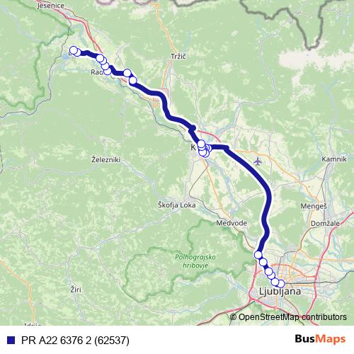 PR A22 6376 2 (62537) bus Line Map