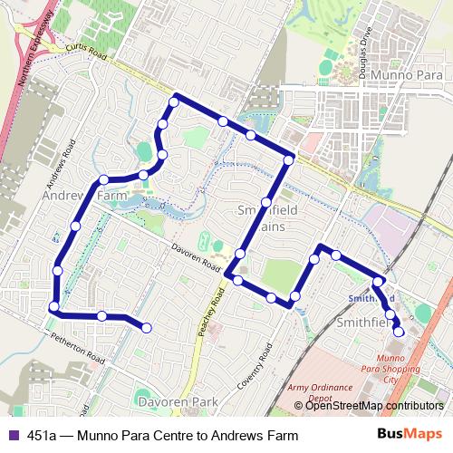 451a bus Line Map