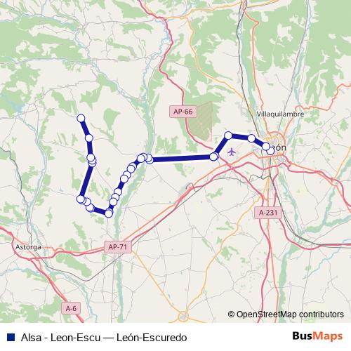 Alsa - Leon-Escu bus Line Map