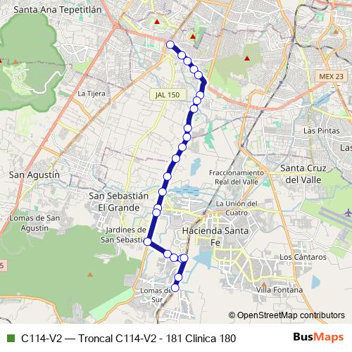 C114-V2 bus Line Map
