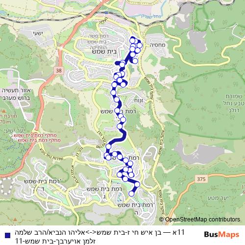 11א bus Line Map