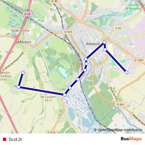 Scol 2r bus Line Map