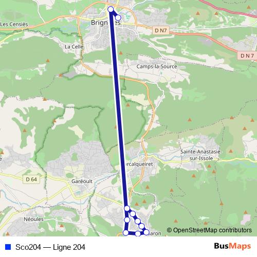 Sco204 bus Line Map