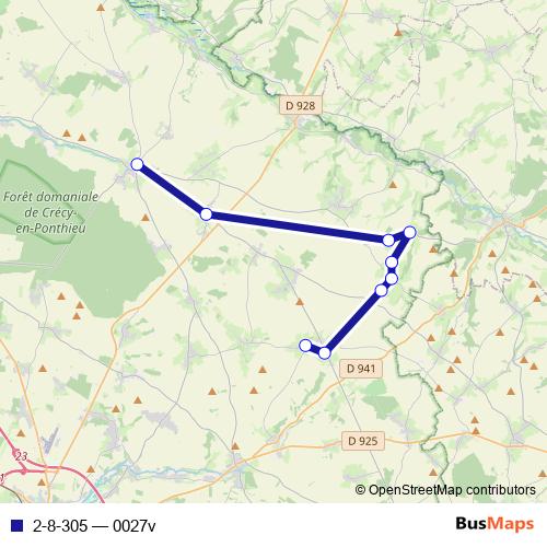 2-8-305 bus Line Map