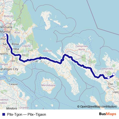 Pitx-Tgon bus Line Map