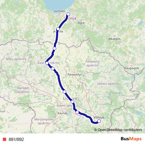 891/892 rail Line Map