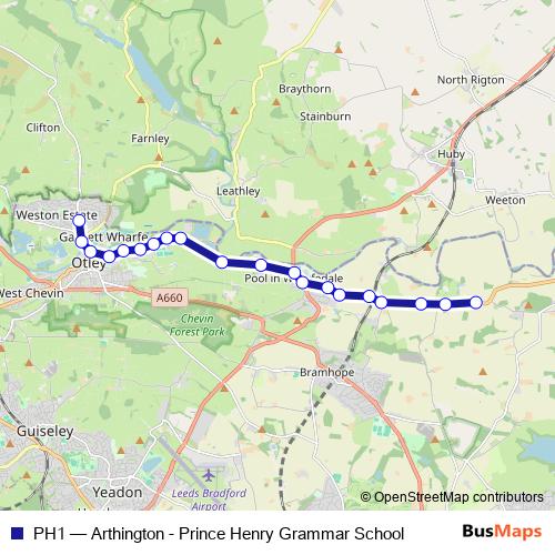 PH1 bus Line Map