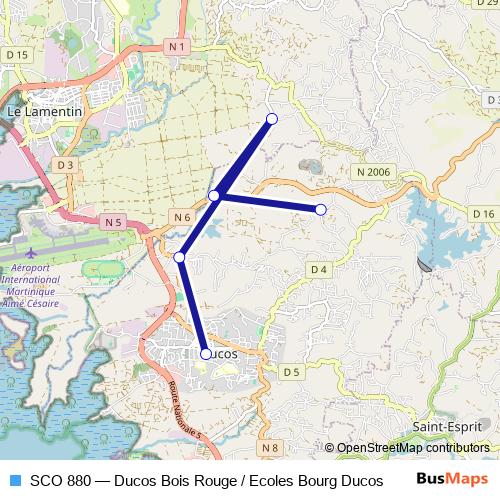 SCO 880 bus Line Map