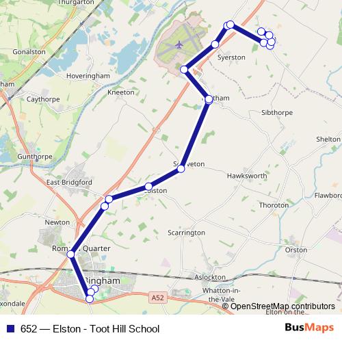 652 bus Line Map