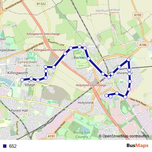 652 bus Line Map
