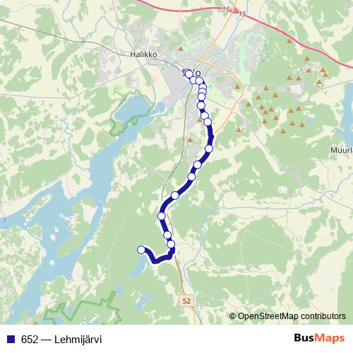 652 bus Line Map