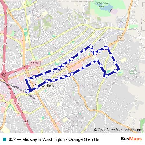 652 bus Line Map