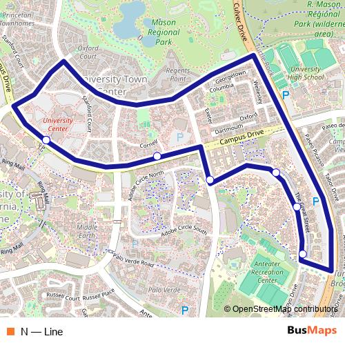 N bus Line Map