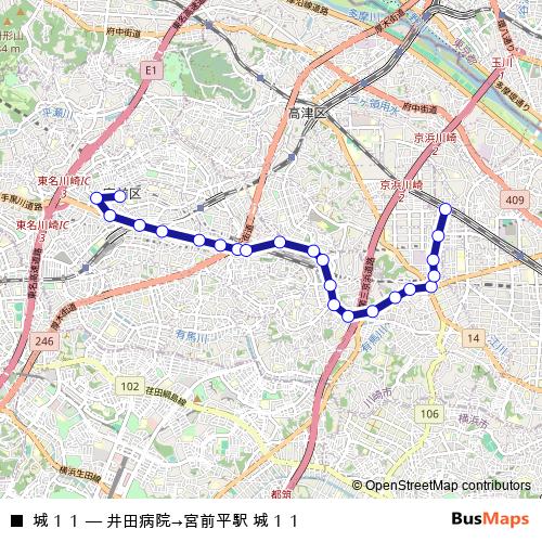 城１１ bus Line Map