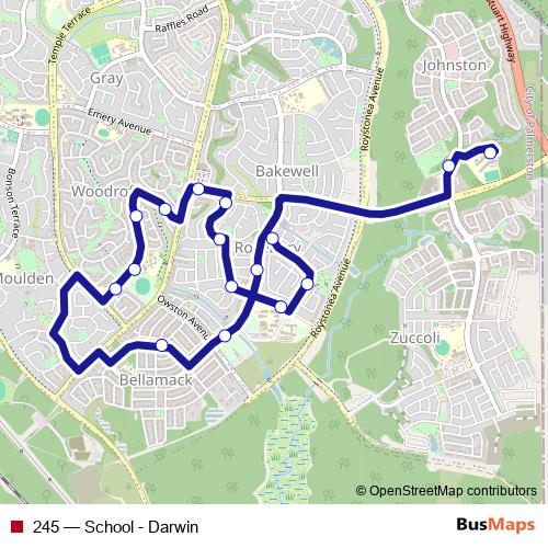 245 bus Line Map