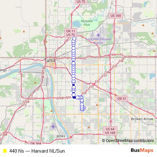 440 Ns bus Line Map