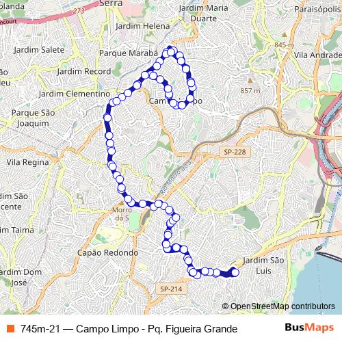 745m-21 bus Line Map