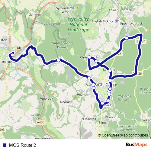 MCS Route 2 bus Line Map