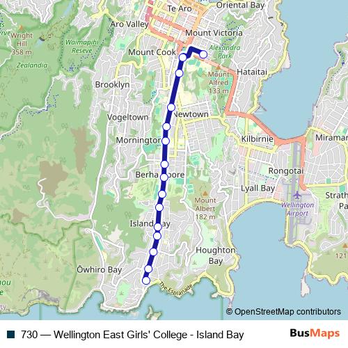 730 bus Line Map
