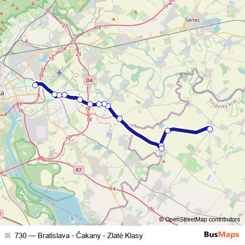 730 bus Line Map
