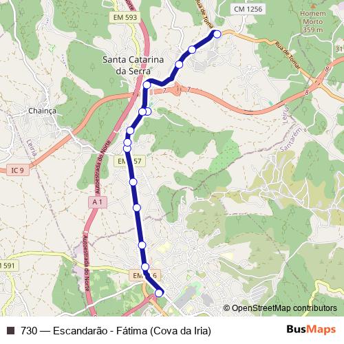 730 bus Line Map