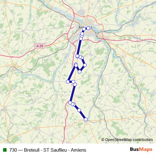 730 bus Line Map