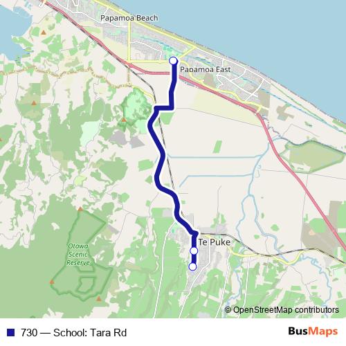 730 bus Line Map