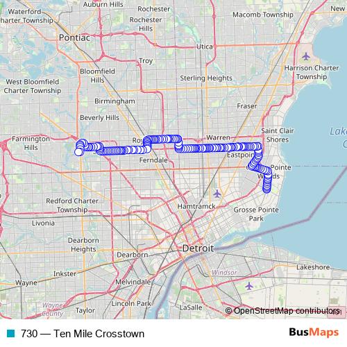 730 bus Line Map