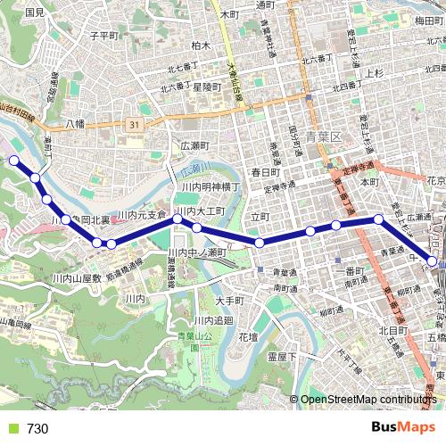 730 bus Line Map